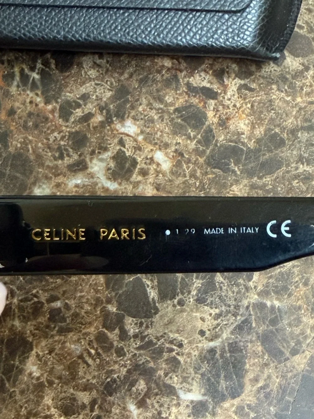 Celine Glossy Black Geometric Oversized Sunglasses